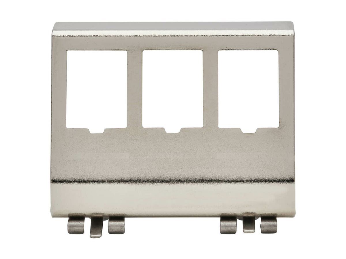 Eaton Tripp Lite Series 3-Port Metal DIN-Rail Mounting Module for Snap-In Keystone Jacks and Couplers Silver TAA
