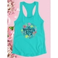 thumbnail image 3 of Mothers Day Nature Wreath Racerback Tank Women -Image by Shutterstock, Female Medium, 3 of 4