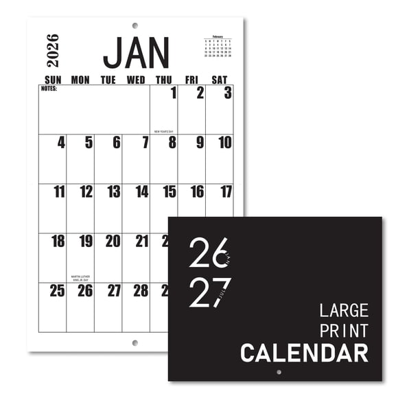 Large Wall Calendar 2026-2027, Big Grid Jumbo Calendar 23 x 15 Inches Runs From Jan 2026 to Jul 2027, Large Print Wall Calendar Perfect for Planning, Organizing, and Scheduling Your Life