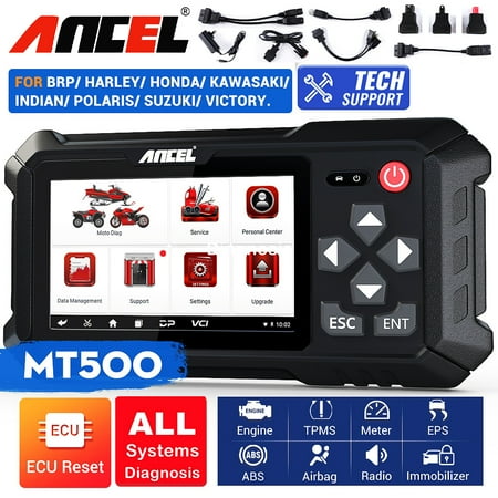 ANCEL MT500 Motorcycle OBD2 Scannner Code Reader All System Diagnostic Scan Tool ECU Reset(Gift Ferr Ancel AD310)