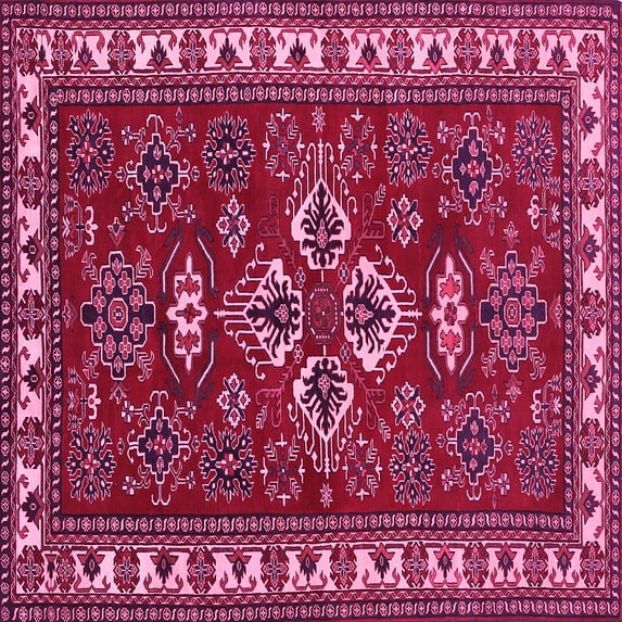 Ahgly Company Indoor Square Persian Pink Traditional Area Rugs, 4' Square