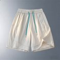 thumbnail image 2 of Mens Hiking Cargo Shorts Casual Shorts Summer Elastic Waist Loose Straight Leg Five Pants for Big Size, 2 of 9