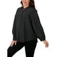 thumbnail image 4 of CAMISAS Y BLUSAS DE MATERNIDAD CHIC PARA MUJERES INSPIRE, CON PLECA, BOTONES Y MANGA LARGA, TOP DE EMBARAZO Y LACTANCIA XL NEGRO, 4 of 6