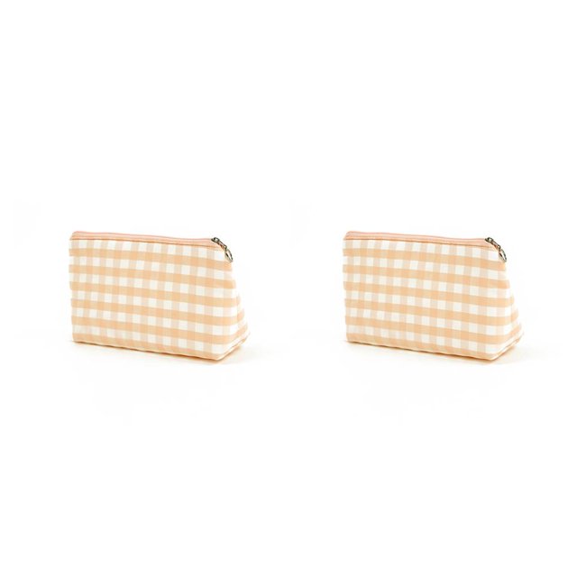 Guardurnaity Bolsa de maquillaje Bolsas de almacenamiento de cosméticos portátiles Bolsas de almacenamiento de artículos de tocador de gran Rosa 19*7*12cm 2piezas
