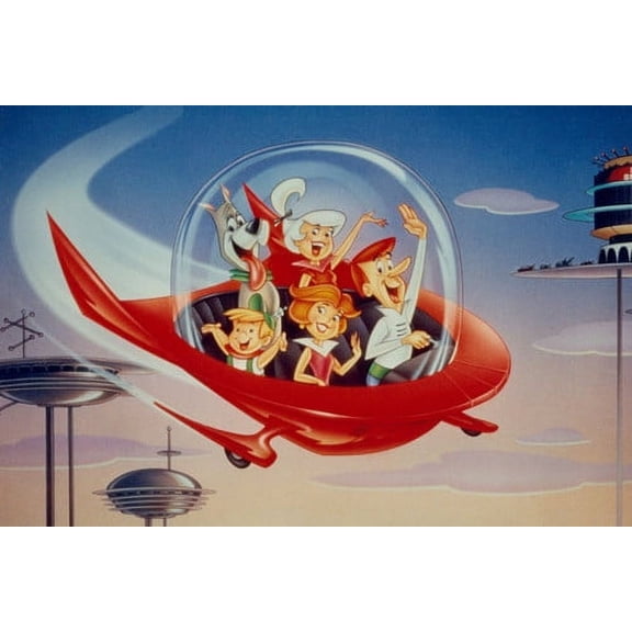 The Jetsons classic artwork 24x36 poster George & family in space craft