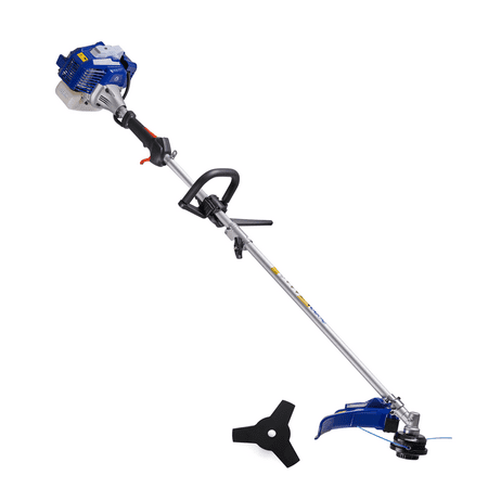 Badger 26 cc Full Crank, Gas 2-Cycle 2-in-1 Straight Shaft Grass Trimmer with Brush Cutter Blade and Bonus