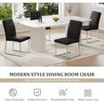 thumbnail image 3 of StnTalk Dining Chairs Set of 2, Black Faux Leather Kitchen Chairs with Thick Padded Seat, Armless Side Chairs with Metal Legs for Apartment & Small Dining Spaces, 3 of 7
