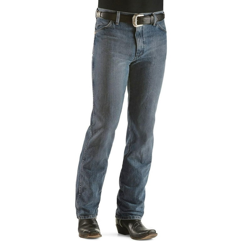 wrangler men's cowboy cut slim fit jean, rough stone, 35w x 34l 