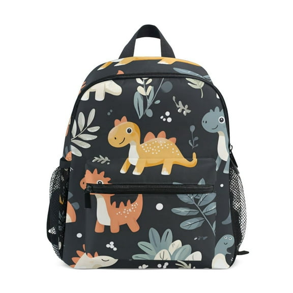 FORMRS School Backpack with Front Zippered Pocket 12" Elementary Student Travel Daypack, Orange Dinosaur