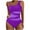 Purple, variant on WREESH Women's Mesh One Shoulder Swimsuit Fashion Tummy Control One Piece Bathing Suit with Side Cutouts Swimwear Olive Green