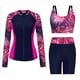 thumbnail image 1 of Trajes de baño tankini para mujer Traje de baño de dos piezas con sujetador con cremallera de manga larga y estampado de color para mujer Traje de baño de playa para surf Traje de baño para mujer, 1 of 7
