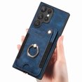 thumbnail image 6 of Allytech Galaxy S22 Ultra Case Wallet, RFID Blocking Multiple Cards Slots Ring Holder Stand Shockproof Protective Hand Wrist Wallet Case Cover for Samsung Galaxy S22 Ultra - Blue, 6 of 13