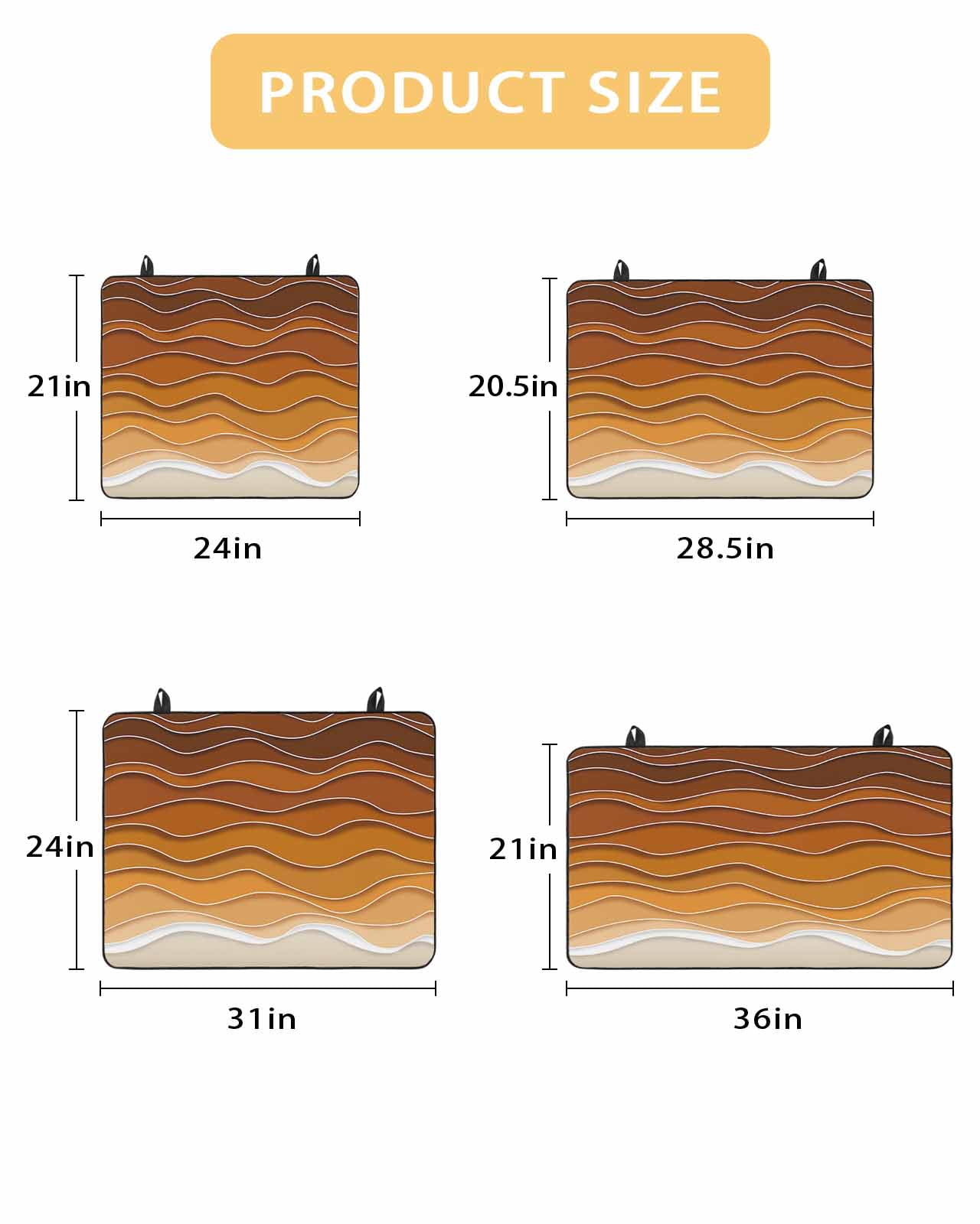nqOlkjepod Large Induction Cooktop Protector Mat 36"x21", Orange Ocean Waves Stove Top Covers for Electric Stove, Coastal Country Abstract Ombre Stripes Stove Burner Cover Mats Stove Cover