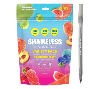 Shameless Healthy Gluten Free Keto Gummies, Variety Pack with pen