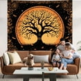 thumbnail image 3 of Gojian Boho Mandala Hippie Wall Tapestry for Bedroom Aesthetic, Indian Bohemian Floral Tapestries Art Decor, Vintage Orange Fabric Vertical Wall Hanging for Living Room Dorm, 3 of 6