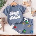 thumbnail image 2 of Kogui Baby Boy Outfits Dressy Baby Boys Clothes Set Toddler Infant Boys Shirt Tops and Shorts Summer Outfit 2Pcs 2T 3T (Blue,2-3 Years), 2 of 6