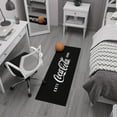 thumbnail image 5 of Ottomanson Coca-Cola Logo Machine Washable Non-Slip Rubberback 2x5 Runner Rug, 20"x 59", Black, 5 of 7