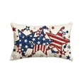 thumbnail image 3 of Yhmxh 4th of July Throw Pillow Cover, 12x20 Inch Patriotic Outdoor Lumbar Decoration, Red White and Blue, Independence Day Cushion Case, Memorial Day Flag Stars Decor Cushion Case for Sofa Couch, 3 of 7