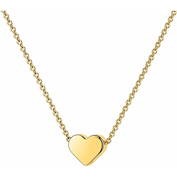 SUPAC Gold Heart Pendant Necklace - Adjustable Chain