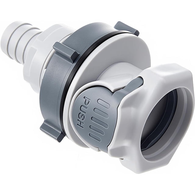 Conector Manguera Mamparo con Válvula 1/2" Diámetro Interior Acoplamiento de Desconexión Rápida Alto Flujo 3/8", Conexión Fluido para Montaje en Panel, Sin Fugas y Sin Herramientas