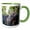 Green/White, variant on 3drose, Usa, Wy. Bull Moose Eats from a Willow Bush, 11oz Two-tone Red Mug
