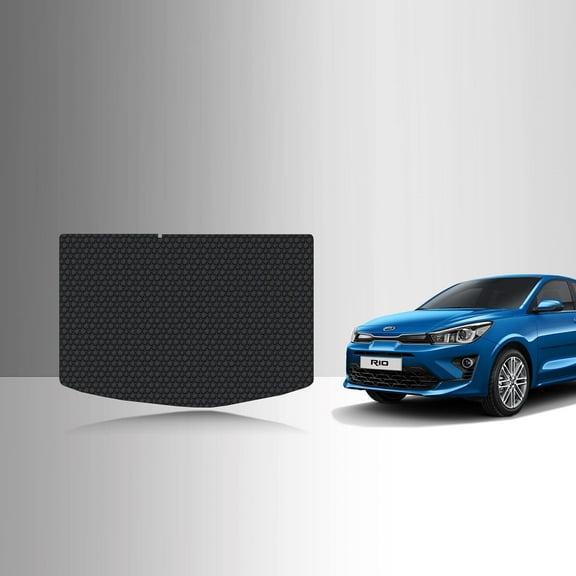 ToughPRO Trunk Mat Compatible with KIA Rio 2022 Hatchback - All Weather Heavy Duty (Made in USA) Black Rubber