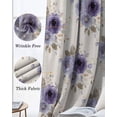 thumbnail image 6 of Purple Spring Floral Black Out Curtains 54 Inch Long, Short Curtains for Small Window, Farmhouse Flowers Modern Art Room Darkening Farmhouse Window Curtains for Kitchen Bedroom 42"x54" 2 Panels, 6 of 8