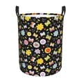 thumbnail image 2 of Goofa Flower Butterfly Printed Circular Hamper,Laundry Basket with Handles,Storage Baskets Foldable,Large Capacity Laundry Hamper-, 2 of 8