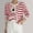 Red, variant on Olyvenn Cardigans for Women Trendy Stripe Knit Sweater Open Front Button Down Coats Long Sleeve Crewneck Knitwear Outwear Red XL
