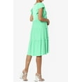 thumbnail image 4 of TheMoogan Women's Flutter Ruffle Cap Sleeve Tiered Jersey Babydoll A-Line Midi Day Dress, 4 of 6