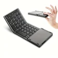 thumbnail image 1 of Wireless Three Fold Keyboard For Computer Office Mute Ultra-thin Portable Keyboard Three System With Touchpad, 1 of 4