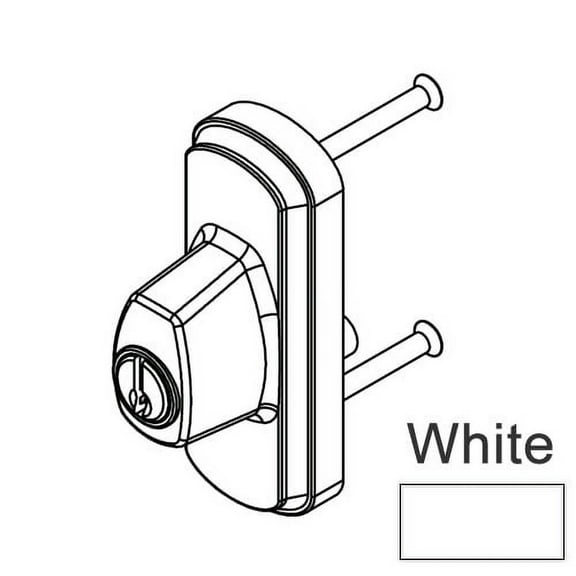Andersen Albany Style Exterior Keyed Lock with Keys Left Hand in White