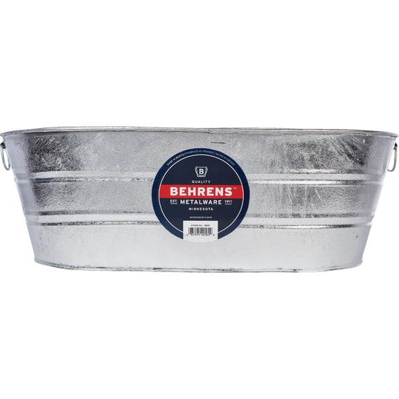 Behrens Oval Steel Tub Steel in Silver — Heritage American-Made Outdoor & Workshop Container
