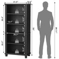 thumbnail image 4 of 2 Pack LELELINKY 70" Tall 6-Tier Bookshelf, Black Bookcase for Home Office and Living Room, Wooden Freestanding Display Shelf for Library, Classroom, 4 of 9