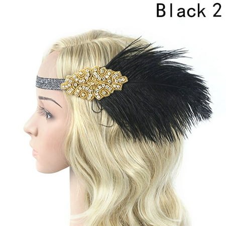 AkoaDa Classic Silver Feather Headpiece Headband Flapper Vintage Great Gatsby Chic
