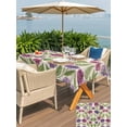 thumbnail image 5 of Outdoor Tablecloth with Umbrella Hole for Patio/Picnic/Party/Camping, Purple Green Botanical Waterproof Table Cloth Rectangle Table Cover Washable, Spring Floral Summer Rustic (60"x 84"), 5 of 8