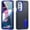 Darkblue+Royalblue, variant on Rugged Stand Case for Motorola Moto Edge 30 Pro, Military Grade Shockproof Triple-Layer Cover with Bracket, Screen Camera Protection Anti-Drop Hybrid Case for Moto Edge 30 Pro, Purple+Pink