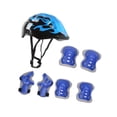 thumbnail image 4 of 7 unids/set casco de bicicleta para niños con rodilleras, coderas, muñequeras, equipo para patinaje en línea Azul, 4 of 8