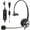 Monaural WK600 USB, variant on Wantek Wired USB Headset, Stereo Type C Headphones with Noise-Cancelling Microphone, In-Line Controls, PC/Mac/Laptop, Black