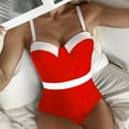 thumbnail image 2 of Sngxgn Swimsuit Women - Tummy Control Bathing Suits, Unique Design Criss Cross Back, Ruched Swimwear(Red,L), 2 of 9