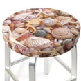 thumbnail image 3 of Balery Colorful Seashells Velvet Round Bar Chair Cushion Cover Adjustable, Protects From Scratches And Stains, Soft & Washable Ideal For Wooden And Metal Stools - 13 Inch, 3 of 7
