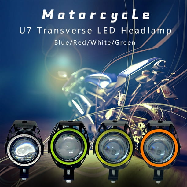 Mairbeon 2Pcs Motorcycle Headlight High-power IP68 Modification High Brightness U7 Angel Eyes Fog Light for Scooter - Walmart.com