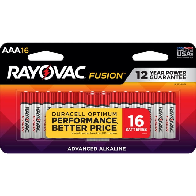 Batería Rayovac Fusion AAA Premium Alcalina, paquete de 16