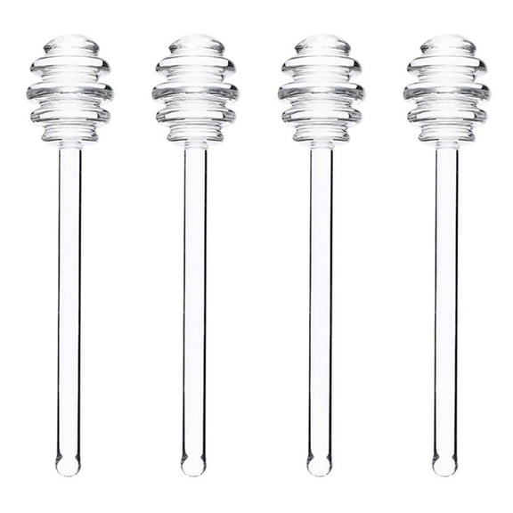 Drink Stirrer Mini Jar Honey Cocktail Swizzle Stick Stirrers Coffee Glass Jam Dipper 4 Pcs