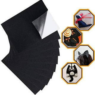 5pcs 7.9x11.8 2mm Fabric Adhesive Sheets Rectangle Black Fabric