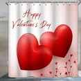thumbnail image 3 of Happy Valentine''s Day Shower Curtain Romantic Red Heart Couple Cute Little Flowers Shower Curtain for Bathroom Water Repellent Polyester 72W x 84L inch, 3 of 6