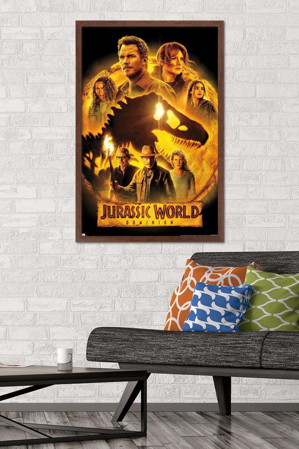 Jurassic World: Dominion - Group One Sheet Wall Poster, 14.725" x 22.375" Framed