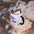 thumbnail image 5 of 3dRose, 50 and fabulous. Purple., 15oz Two-Tone Black Mug, 5 of 7