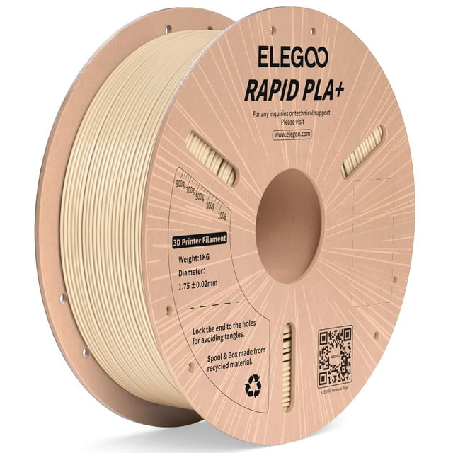 Filamento para impresora 3D ELEGOO Rapid PLA Plus de 1,75 mm, color beige, 1 kg