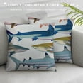 thumbnail image 3 of Qinduosi Shark Throw Pillow Cushion Cover, Types of Cow Mammals Species Natural Nautical Graphic, Decorative Square Accent Pillow Case White, 3 of 5